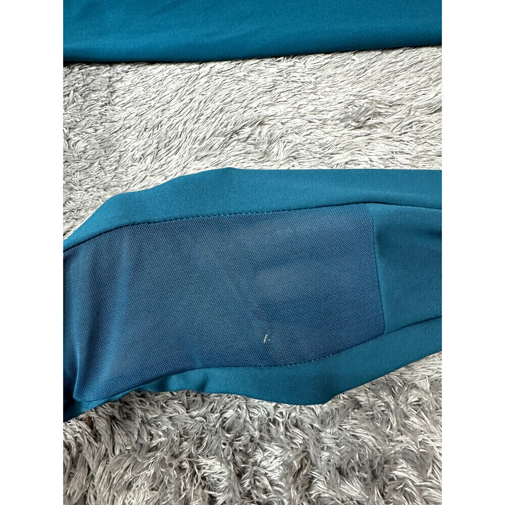 Kay Unger Women's 4 Pockets Yoga Mesh Leggings Pants In Teal Size S NWT - Picture 8 of 10